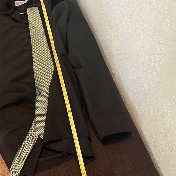 ( 0400) Men Joseph & Feiss International Black Shirt W/Green Tie Steve & Barry’s - Picture 3 of 7